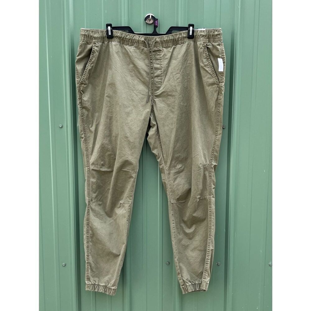 Men’s Twill Jogger Pants Green Size 2XL